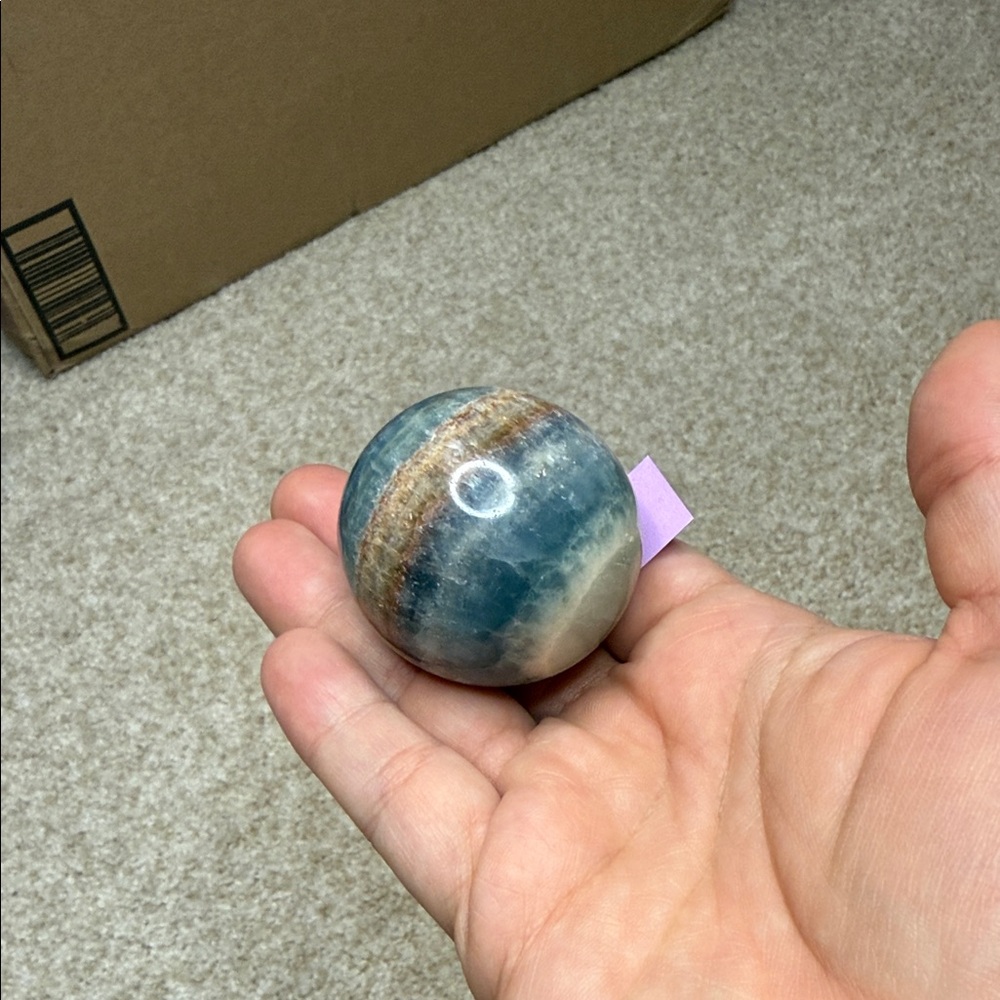 Lemurian Aquatine Calcite Sphere Crystal